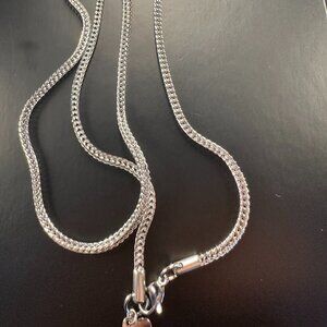 ✨ 28” Stainless Steel Braided Chain Necklace with Heart Tag